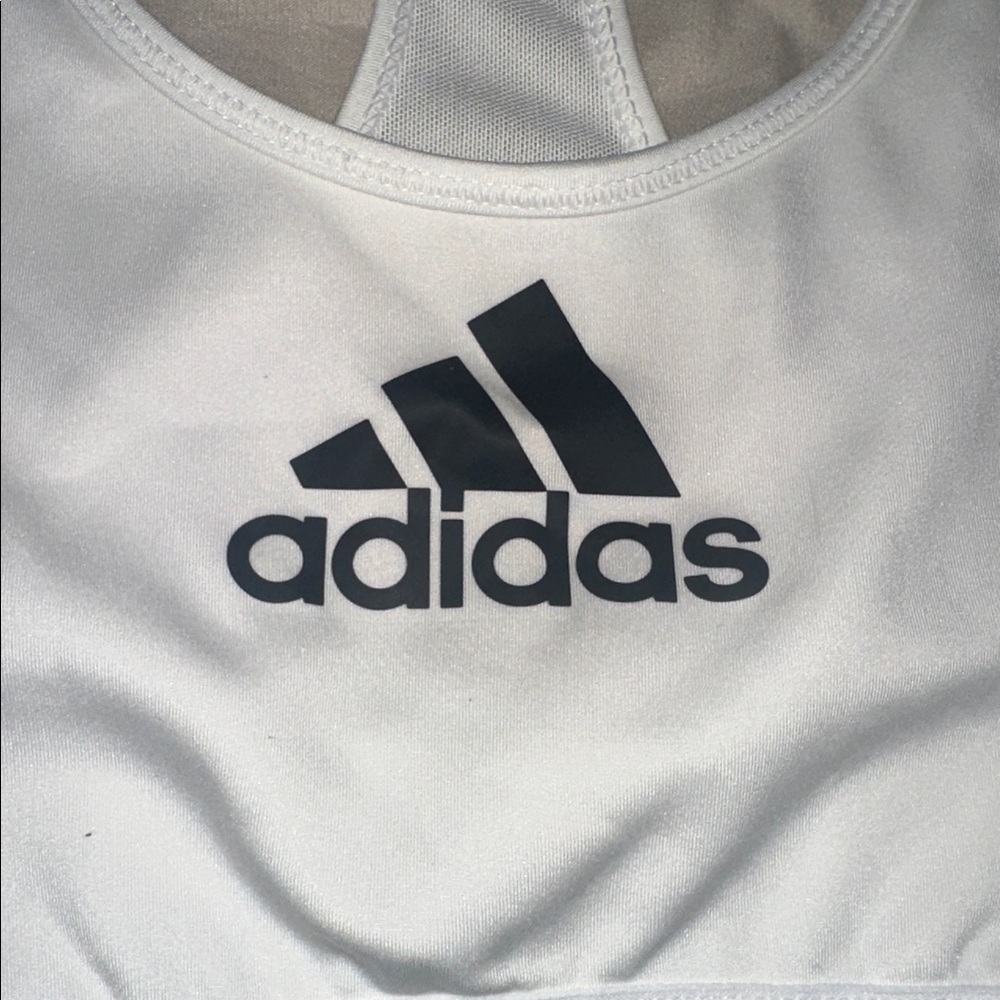 Adidas White Racerback Sports Bra - Picture 3 of 4